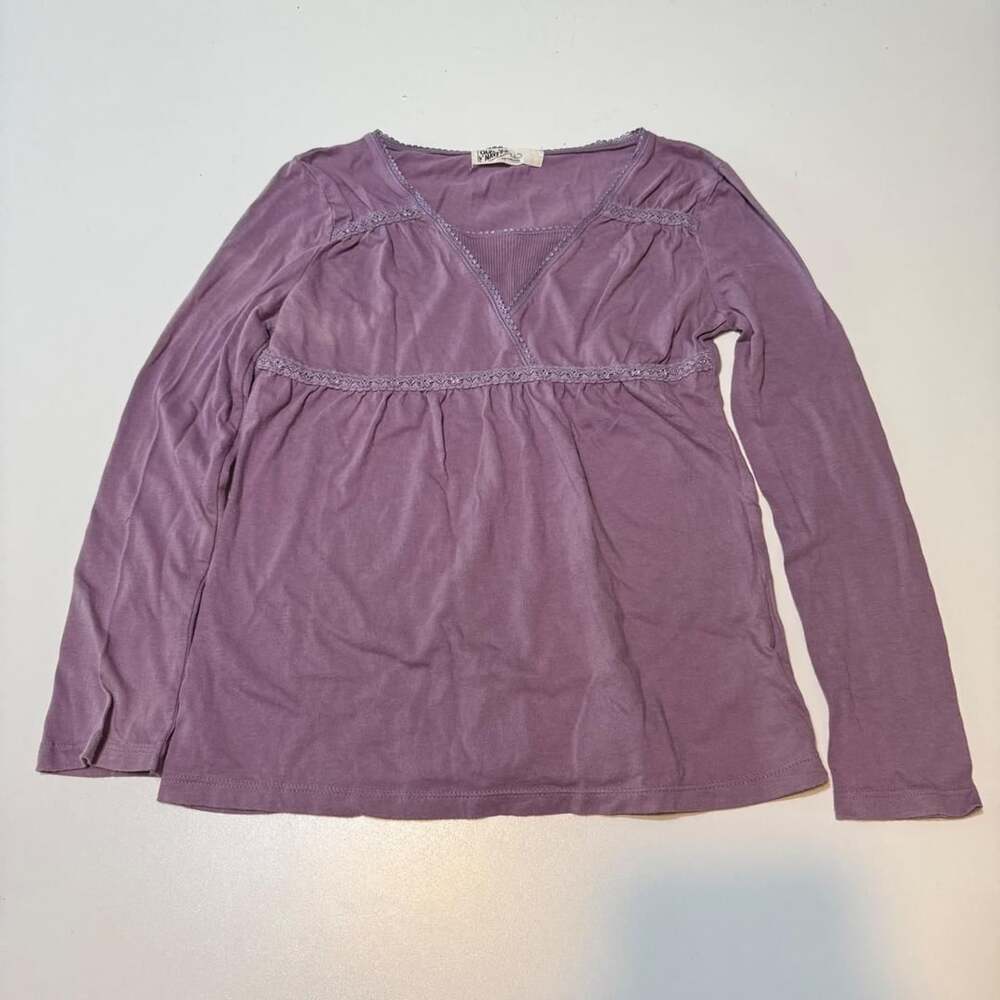 Old Navy Vintage Y2K Long Sleeve Babydoll Top Mauve Purple